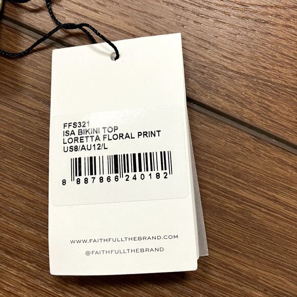 Faithfull the Brand NWT Isa Bikini Top Loretta Floral Print  (Sz L) - Picture 5 of 9